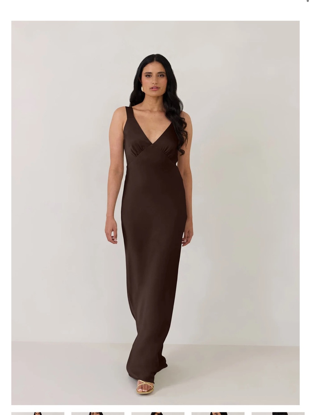 Park & Fifth Chocolate Brown V-Neck Maxi Dress